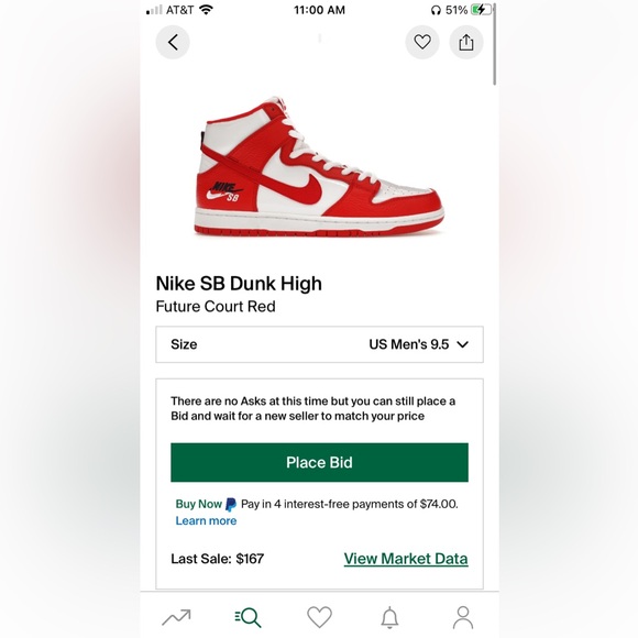 Nike Sb dunk high future court red dream team red 
Size 9.5 - Picture 13 of 14